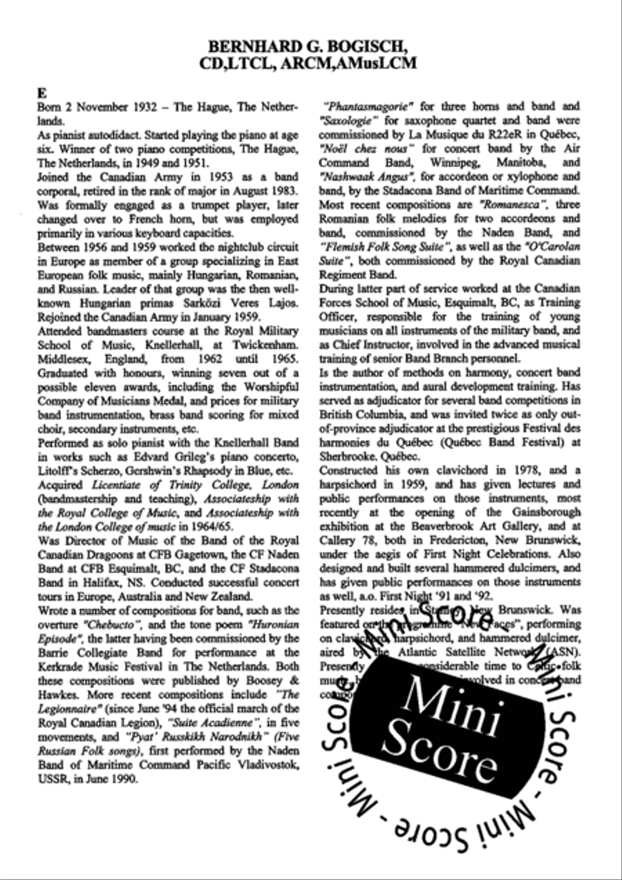 Suite Acadienne Concert Band scores gallery preview page 54