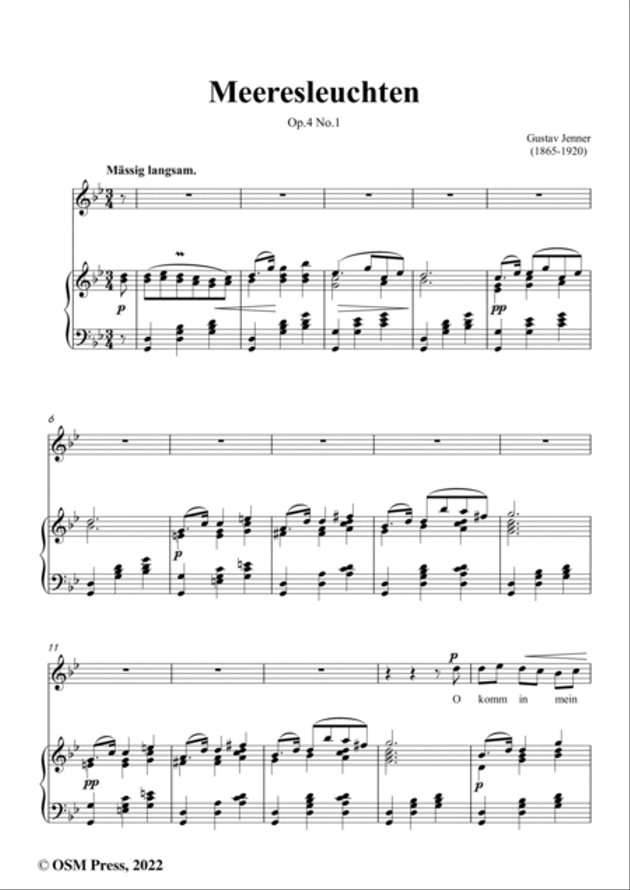 Jenner-Meeresleuchten,in g minor,Op.4 No.1 Voice scores gallery preview page 2