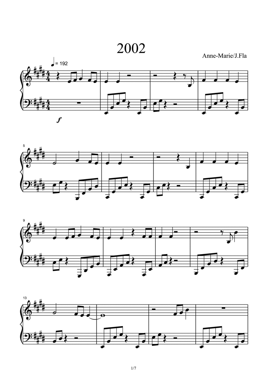 2002 Piano Solo scores gallery preview page 1