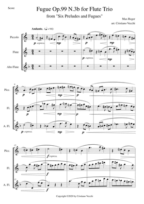 Fugue Op.99 N.3b for Flute Trio