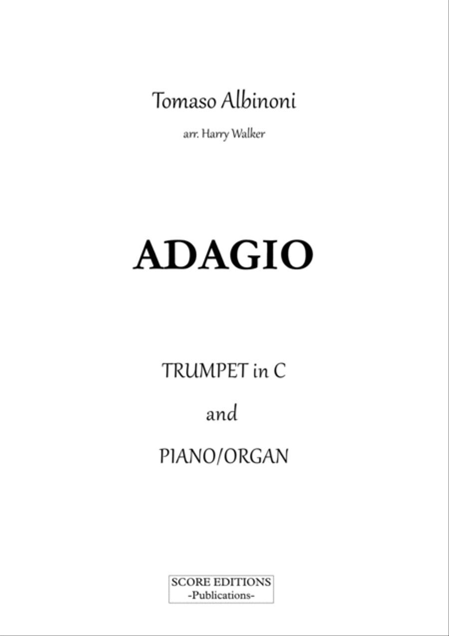 Adagio - Albinoni (for Trumpet in C and Piano/Organ) C Trumpet scores gallery preview page 2