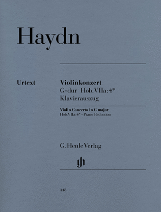 Book cover for Concerto for Violin and Orchestra in G Major Hob. VIIa:4