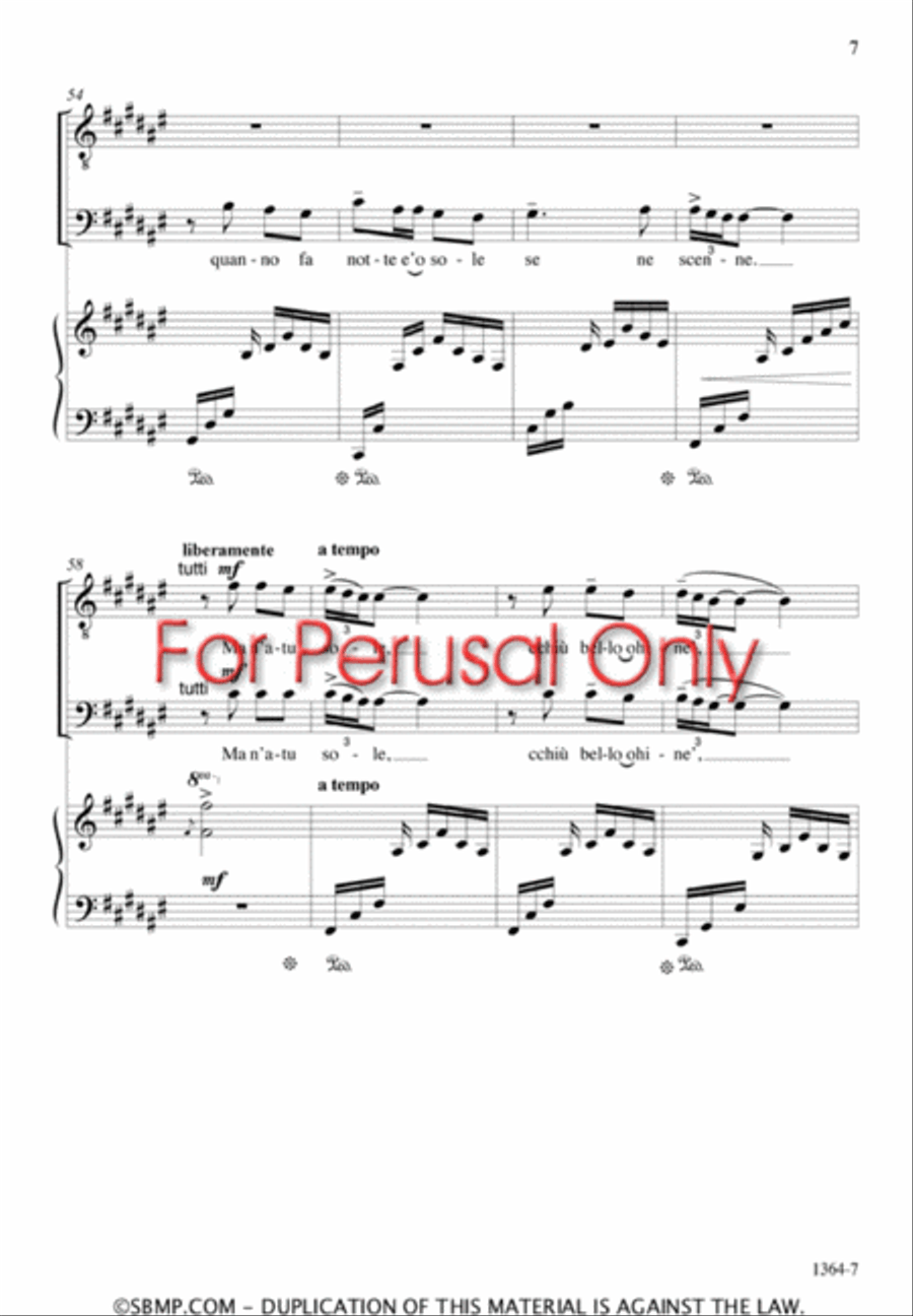 O Sole Mio - TBB Octavo 3-Part scores gallery preview page 6