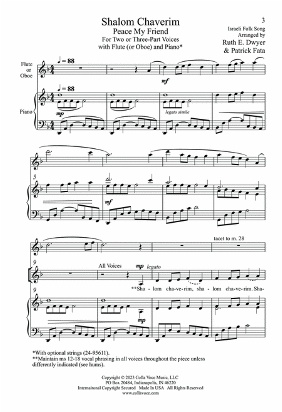 Shalom Chaverim Flute scores gallery preview page 3