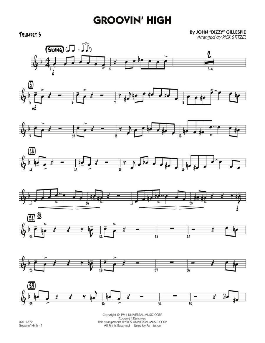 Groovin' High - Trumpet 3