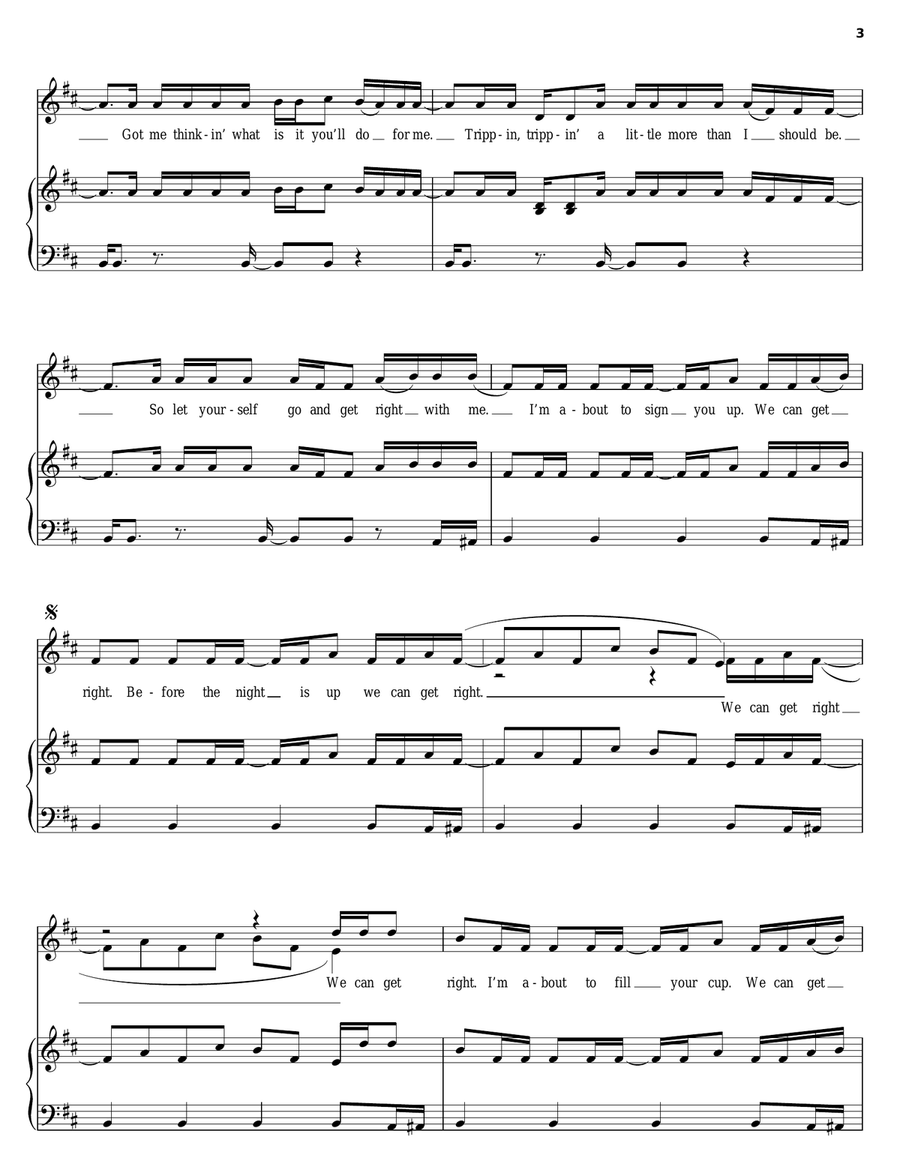 Get Right Piano, Vocal, Guitar scores gallery preview page 3