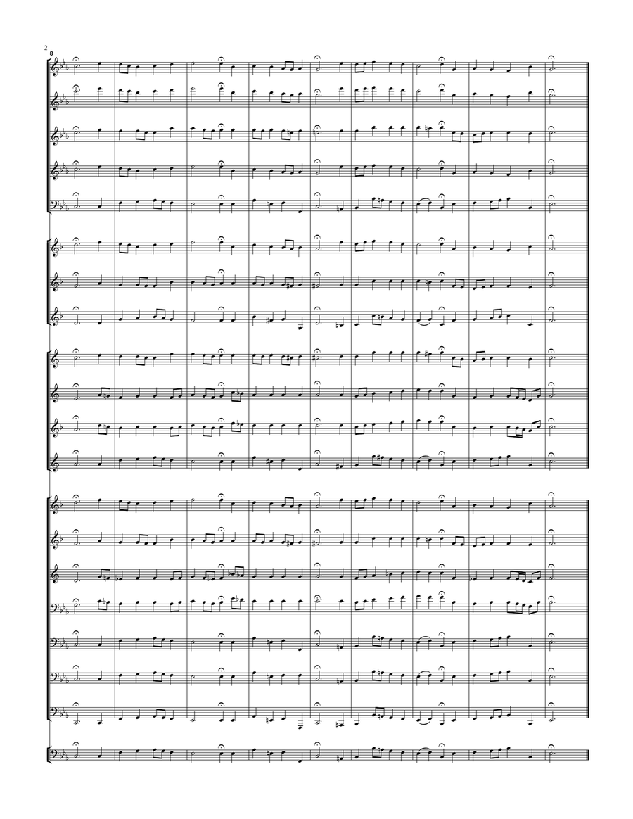 Warm-up for Concert Band in Eb - Bach Chorale Arrangement - O Sacred Head Concert Band scores gallery preview page 2