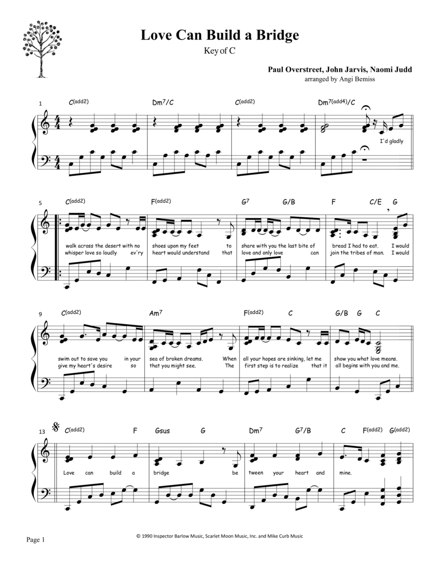 Love Can Build A Bridge Harp scores gallery preview page 1
