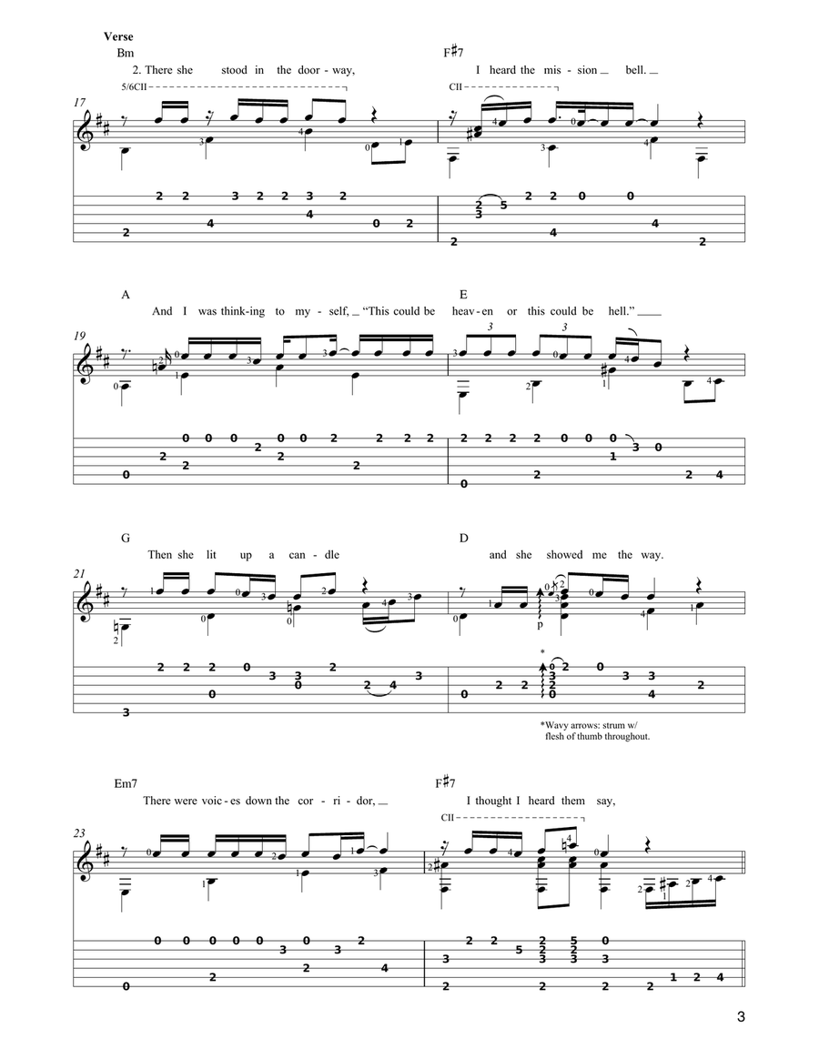 Hotel California (arr. Ben Pila) Acoustic Guitar scores gallery preview page 3
