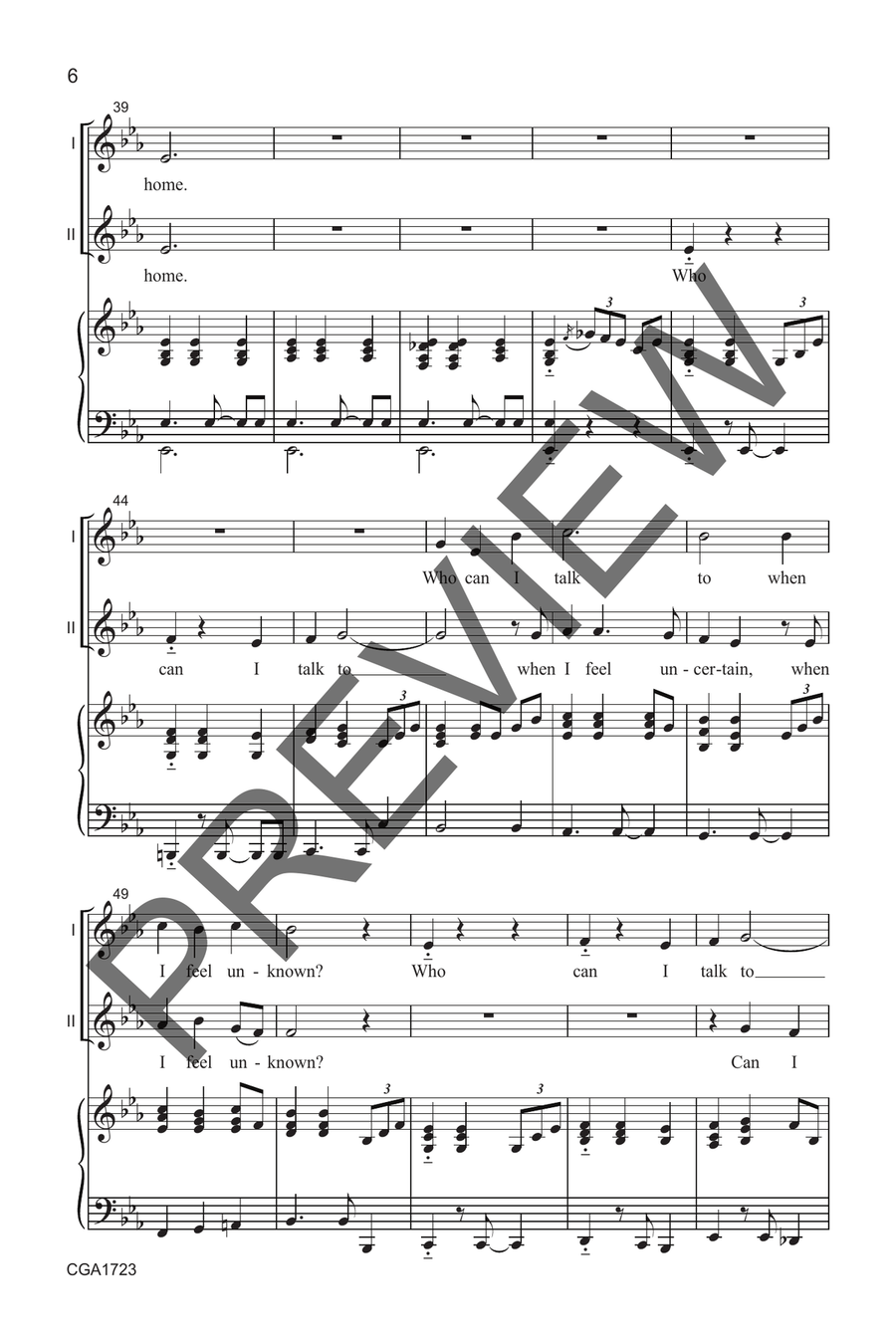 I Am Home (Unison/Two-part) Unison Choir scores gallery preview page 5