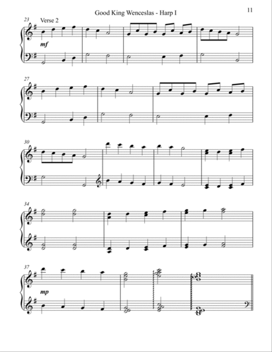 Good King Wenceslas, Harp I Celtic Harp scores gallery preview page 3