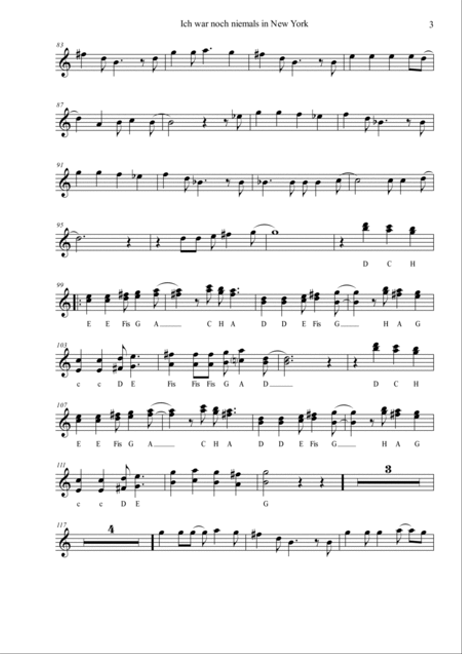 Ich War Noch Niemals In New York Woodwind Duet scores gallery preview page 3