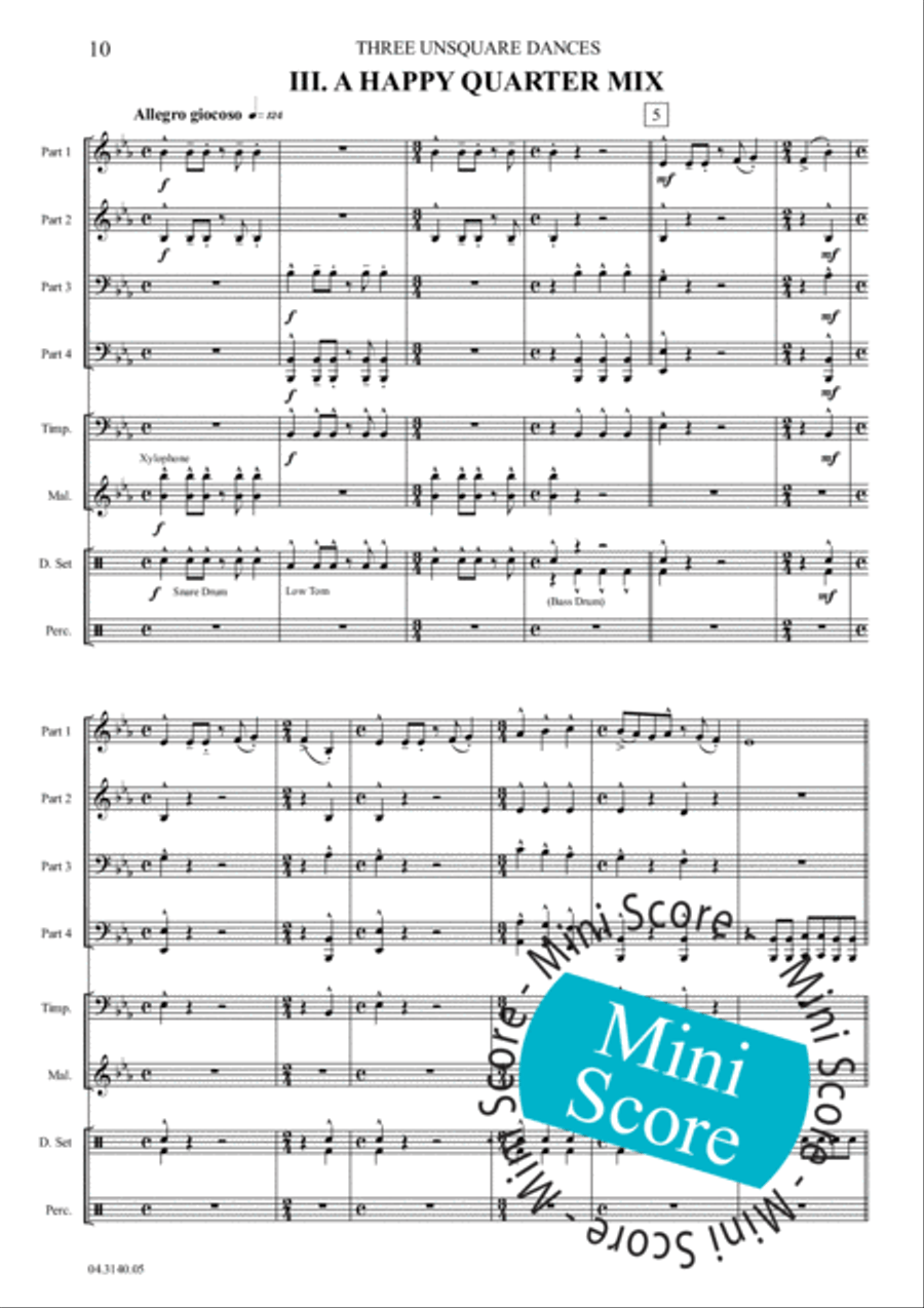 Three Unsquare Dances Brass Band scores gallery preview page 16