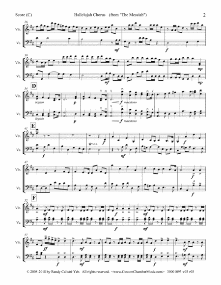 Hallelujah Chorus - Handel Messiah (violin/cello duet) image number null