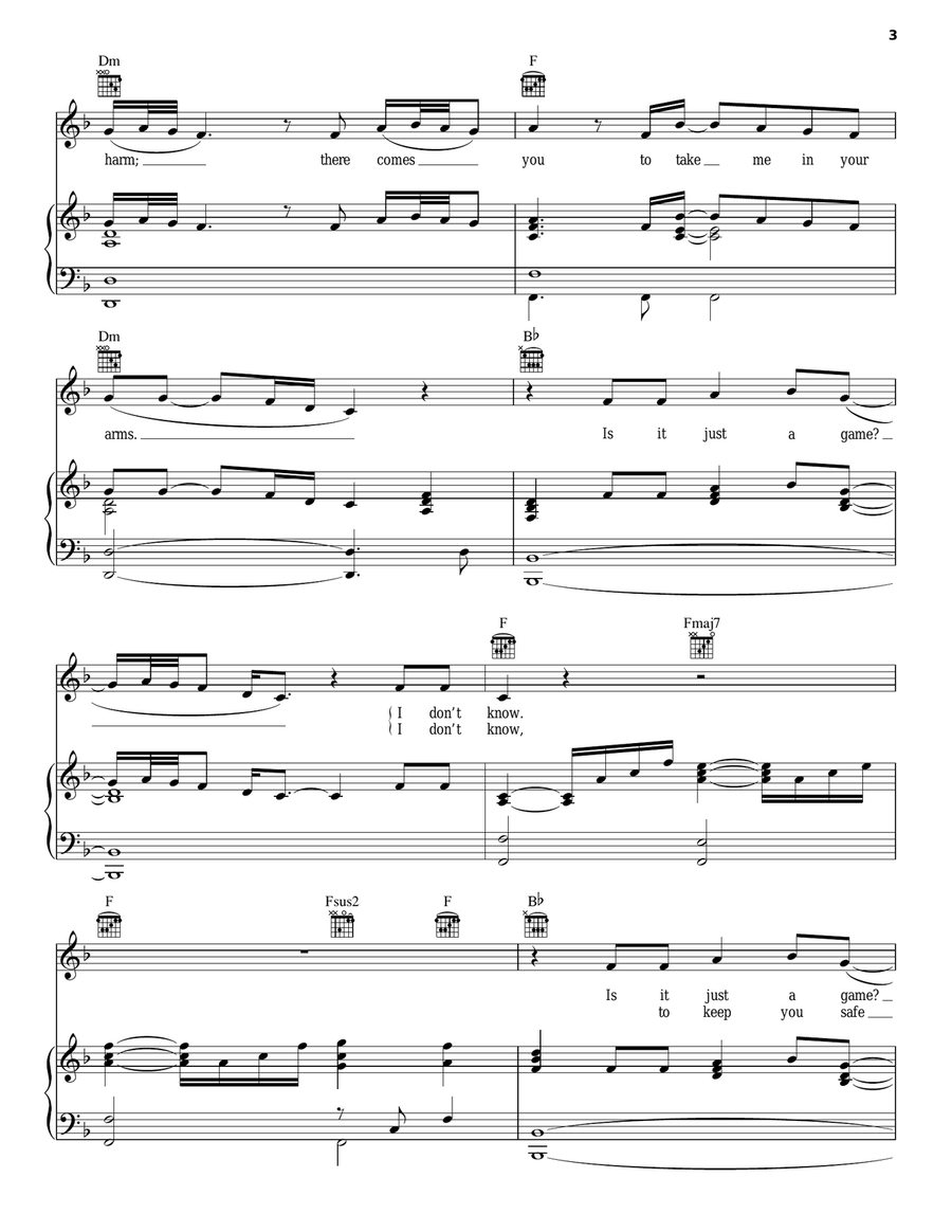 Just A Game Just A Game Piano, Vocal, Guitar scores gallery preview page 3
