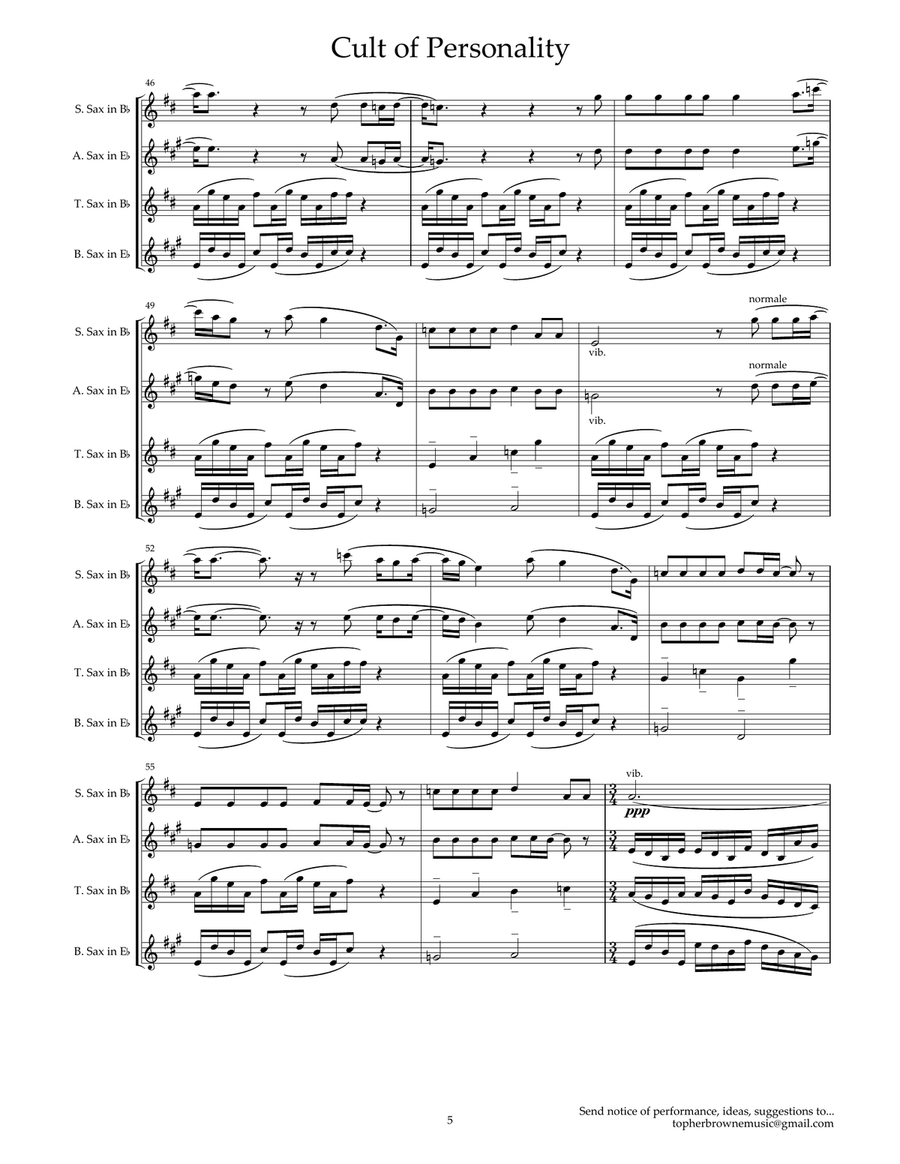 Cult Of Personality Woodwind Quartet scores gallery preview page 6