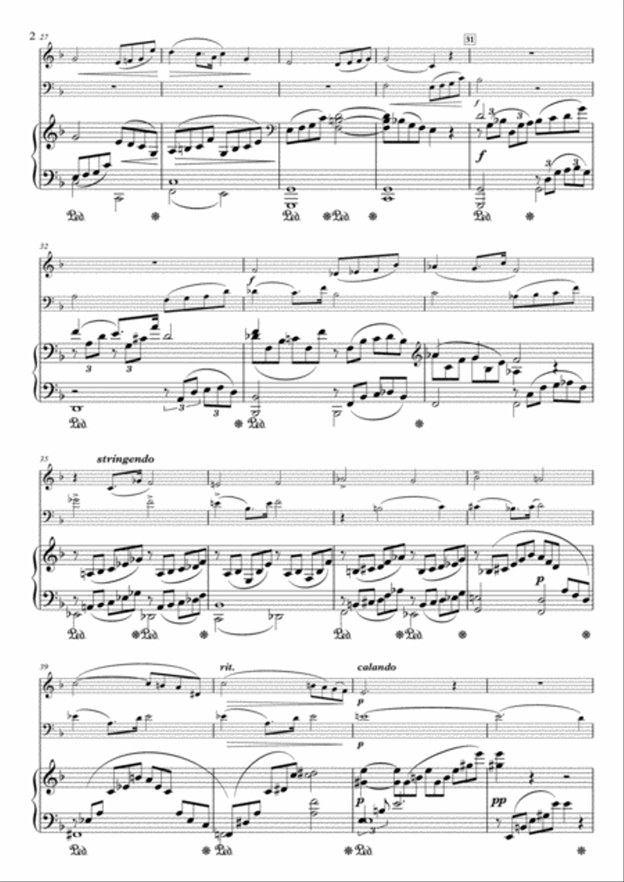 Adagio from Trio for Violin, Violoncello & Piano, Op.188 Piano Trio scores gallery preview page 2
