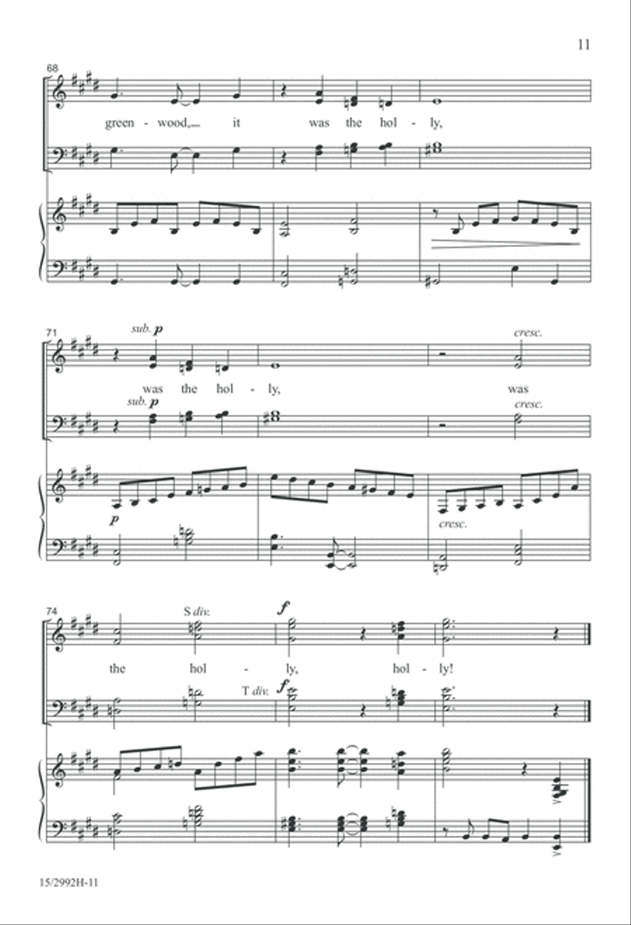Now the Holly Bears a Berry 4-Part scores gallery preview page 11
