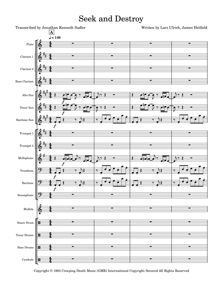 Seek & Destroy Marching Band scores gallery preview page 1