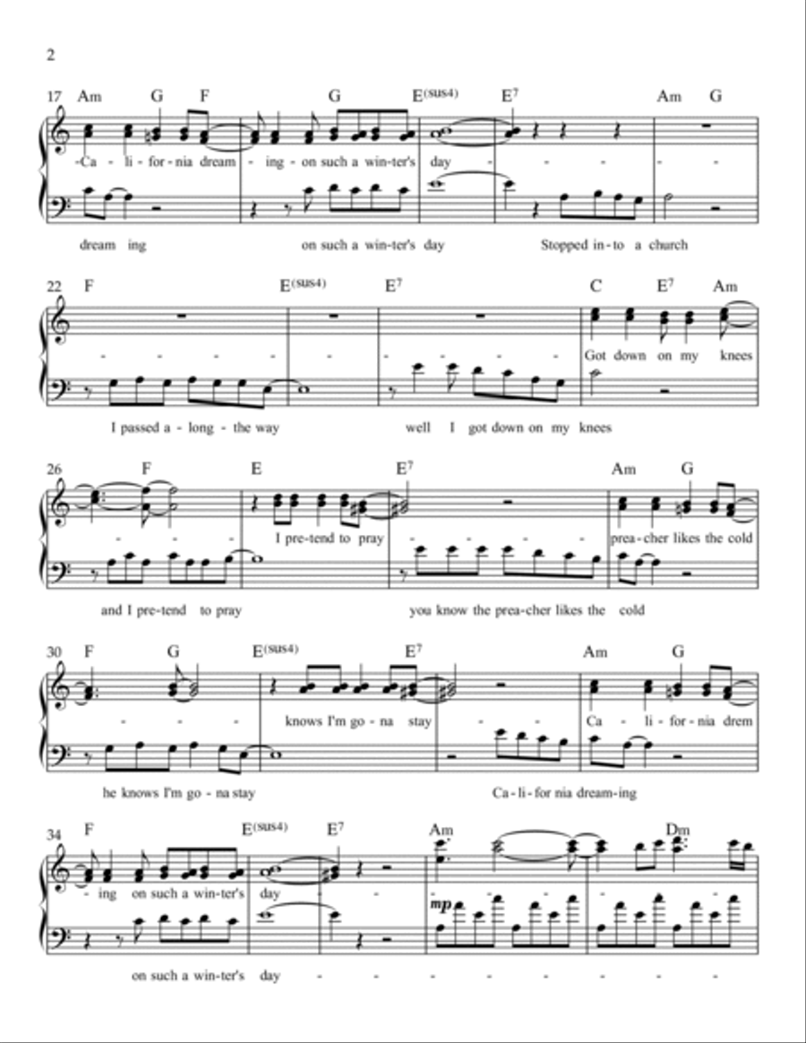 California Dreamin' California Dreamin' 3-Part scores gallery preview page 2