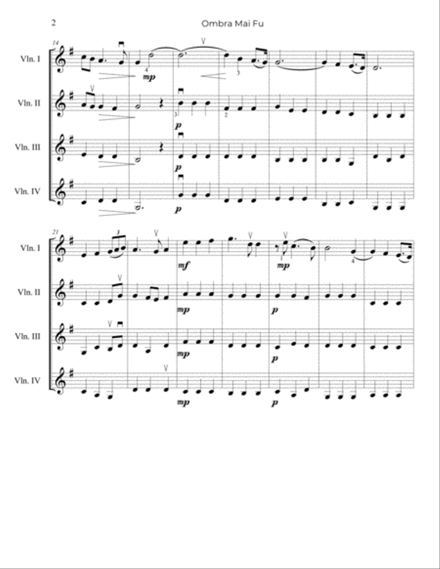 Handel: Ombra mai fu, Largo from 
