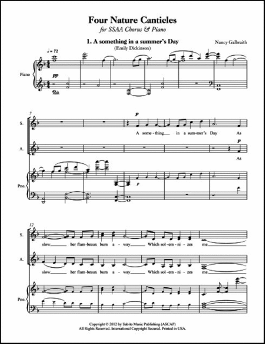 Four Nature Canticles SSAA scores gallery preview page 3