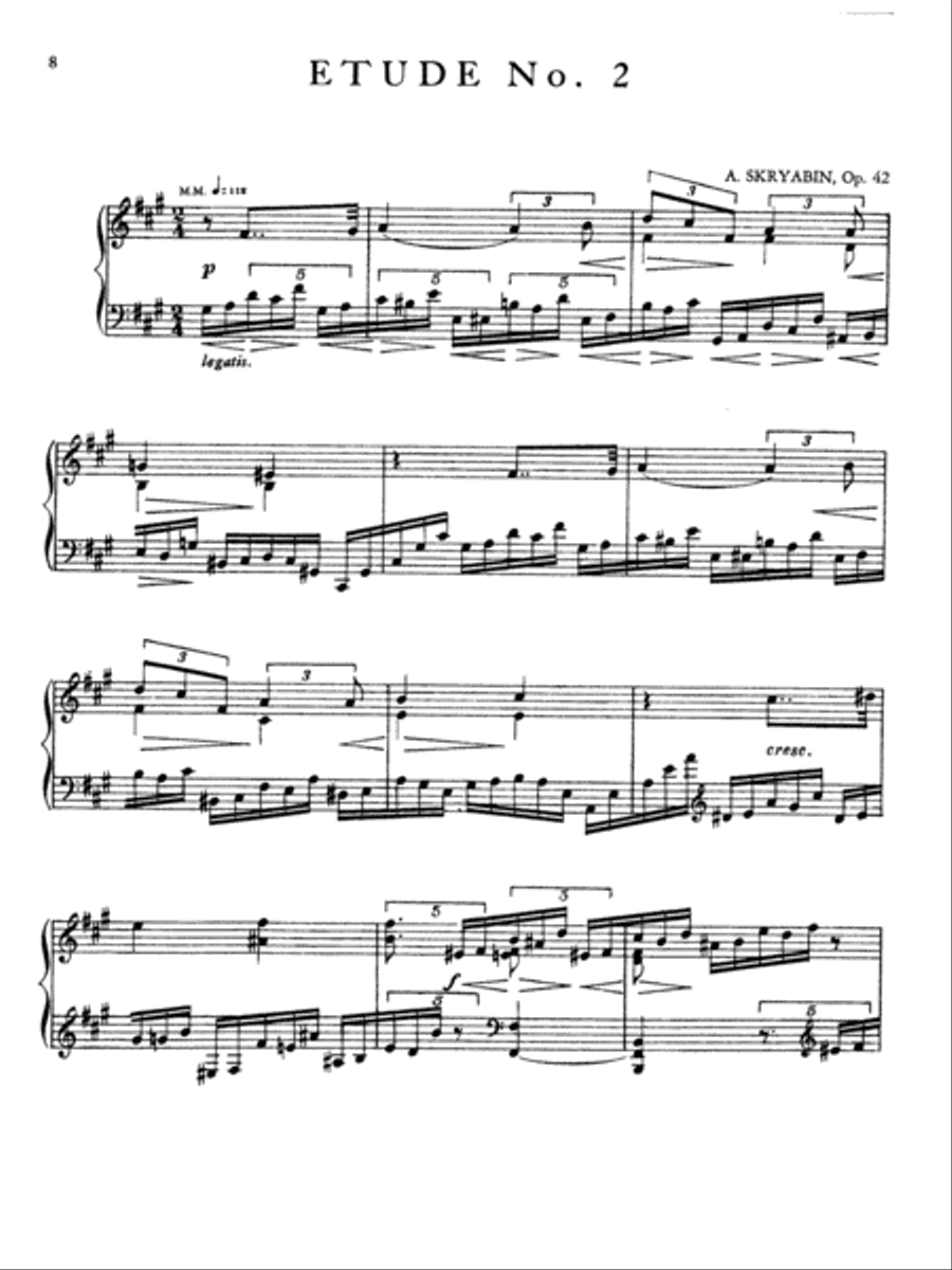 Scriabin: Eight Etudes, Op. 42 Piano Method scores gallery preview page 1