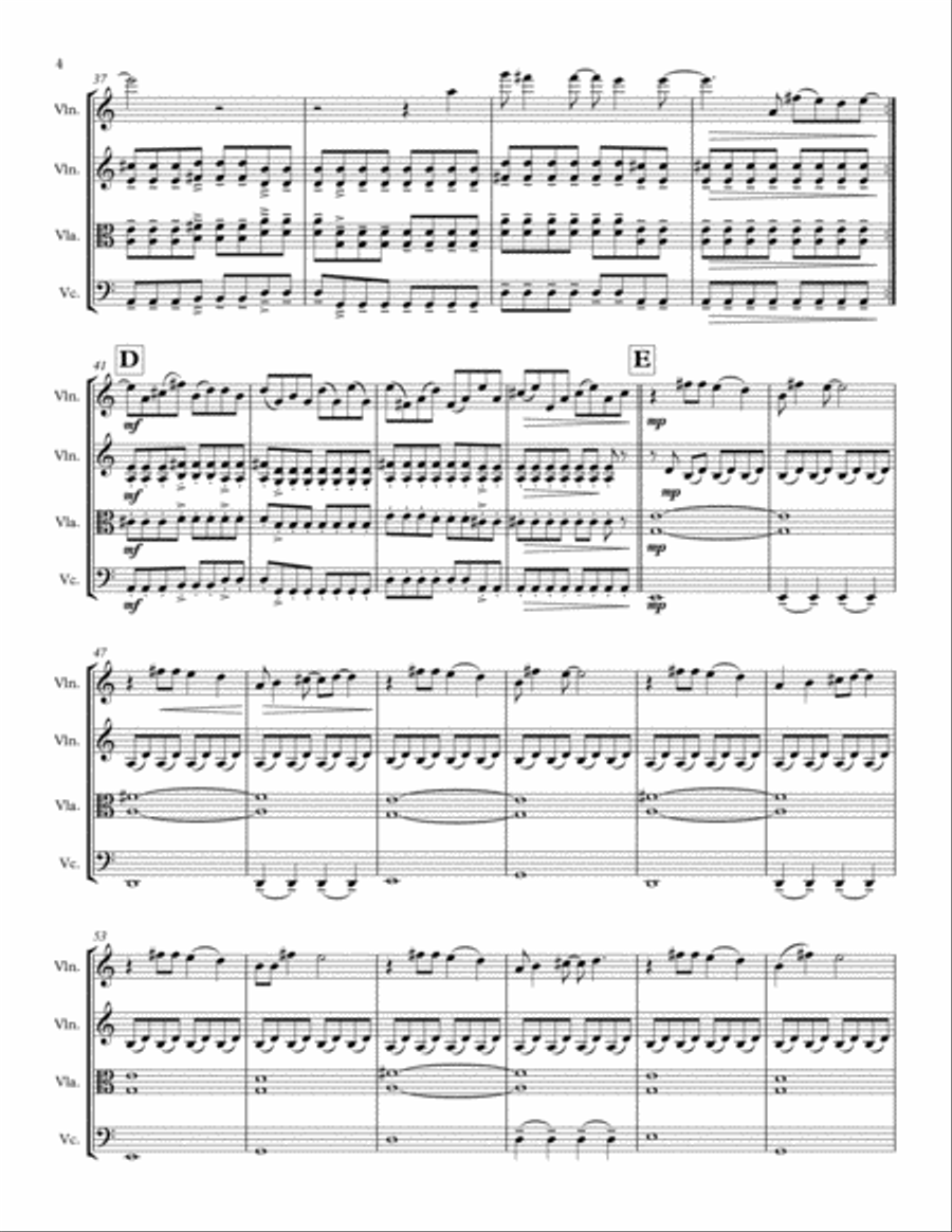 Beautiful Day String Quartet scores gallery preview page 4