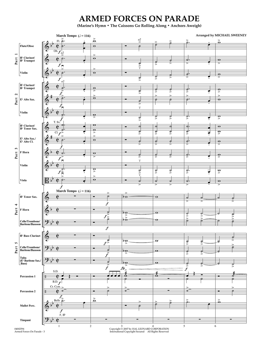 Armed Forces on Parade - Conductor Score (Full Score) Concert Band scores gallery preview page 1