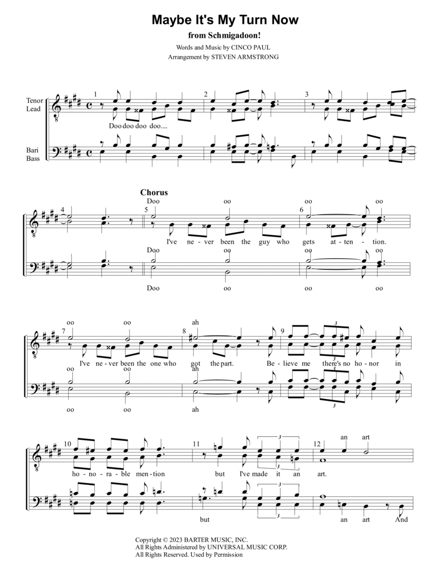 Maybe It's My Turn Now TTBB scores gallery preview page 1