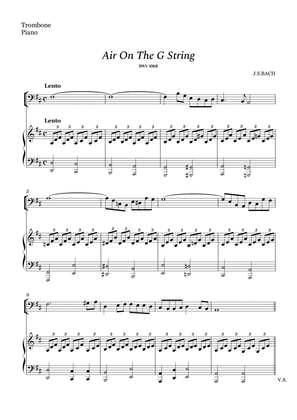 Book cover for Bach - Air on The G String for Trombone and Piano (Easy Arrangement)