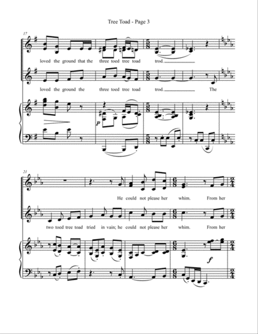 Ten Tone Twisters for SSA Choir & Piano SSA scores gallery preview page 4