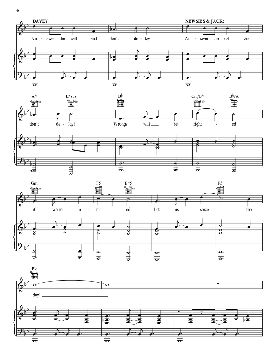 Seize The Day (from Newsies The Musical) Guitar scores gallery preview page 6