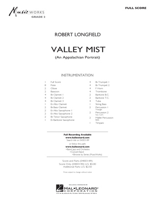 Valley Mist (An Appalachian Portrait) - Full Score