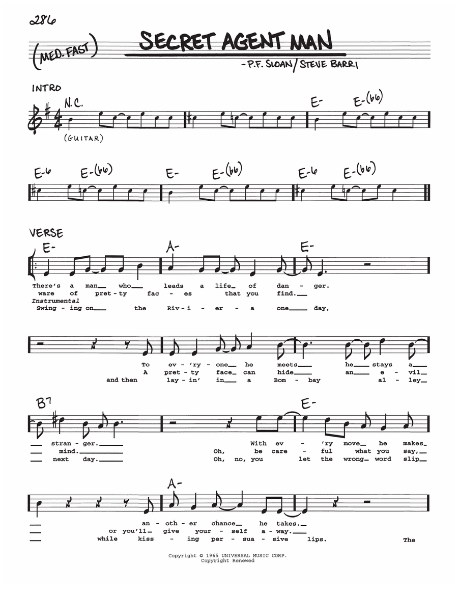 Secret Agent Man Voice scores gallery preview page 1