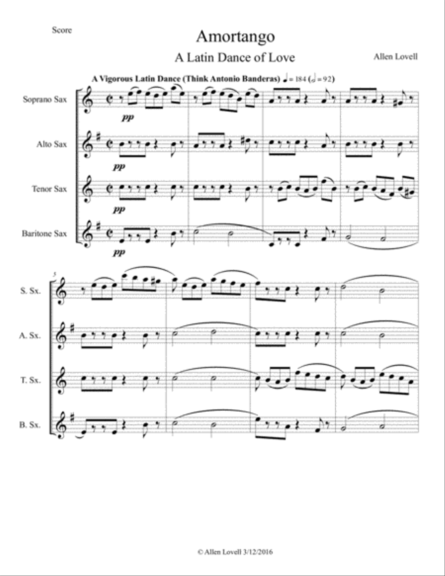 Amortango Amortango Woodwind Quartet scores gallery preview page 1