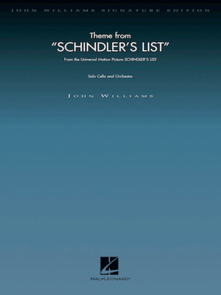 Book cover for Theme from Schindler's List (Cello and Orchestra)