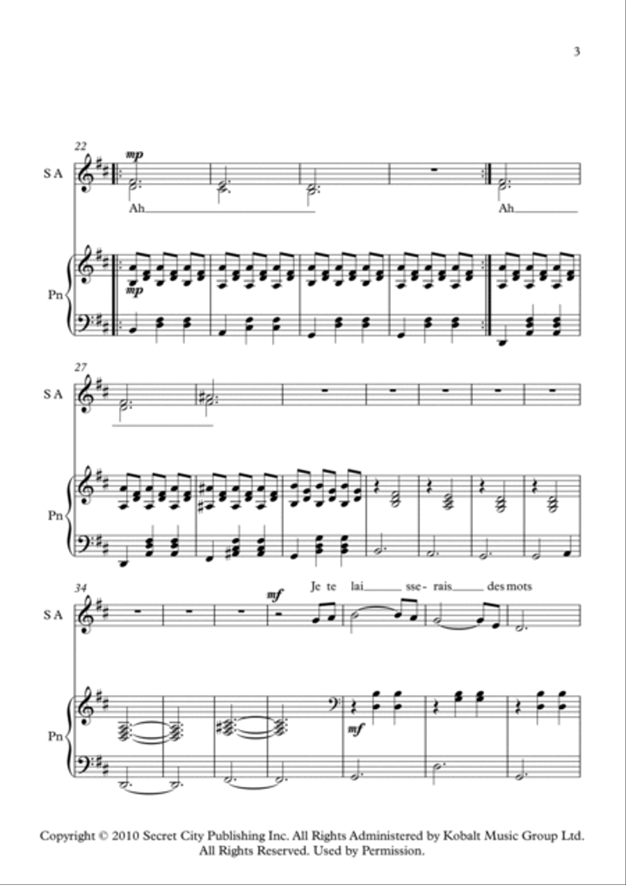 Je Te Laisserai Des Mots SA scores gallery preview page 3