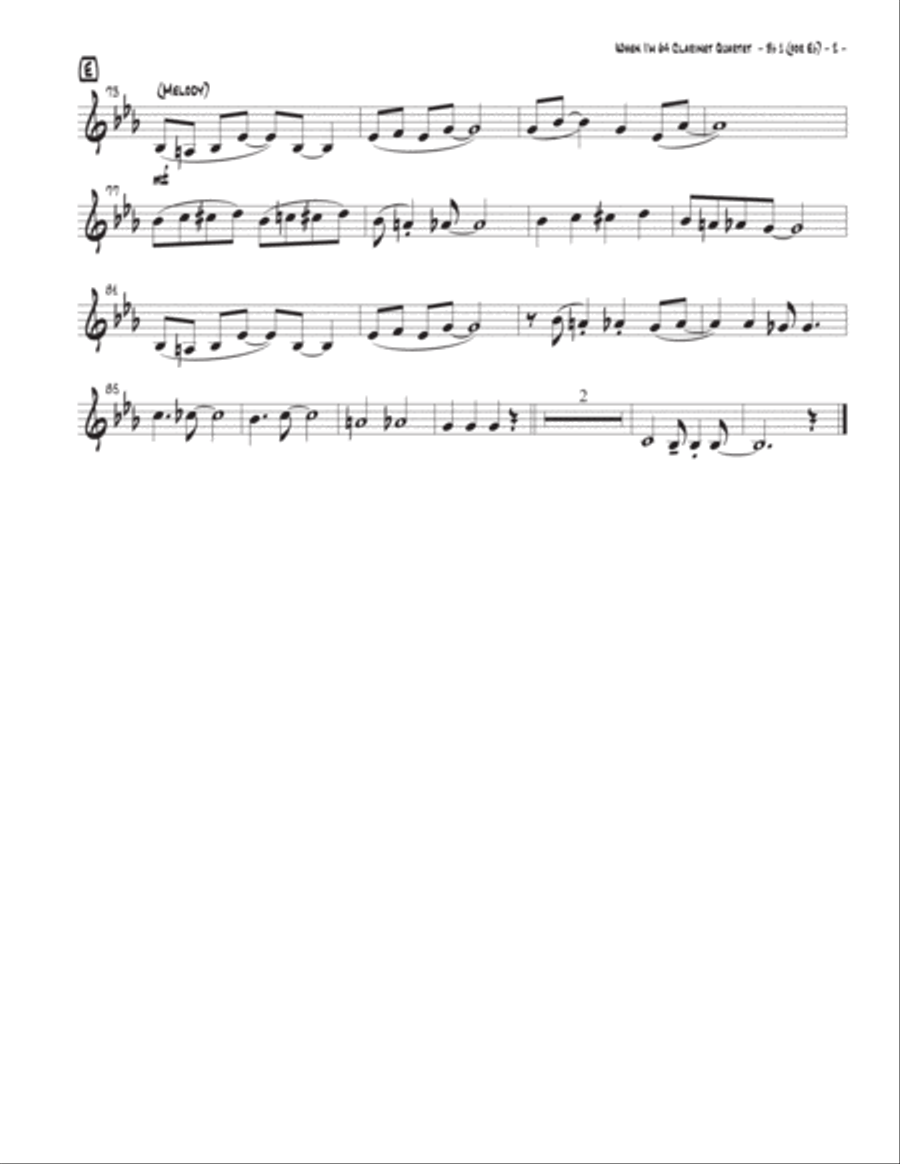 When I'm Sixty-four Woodwind Quartet scores gallery preview page 2
