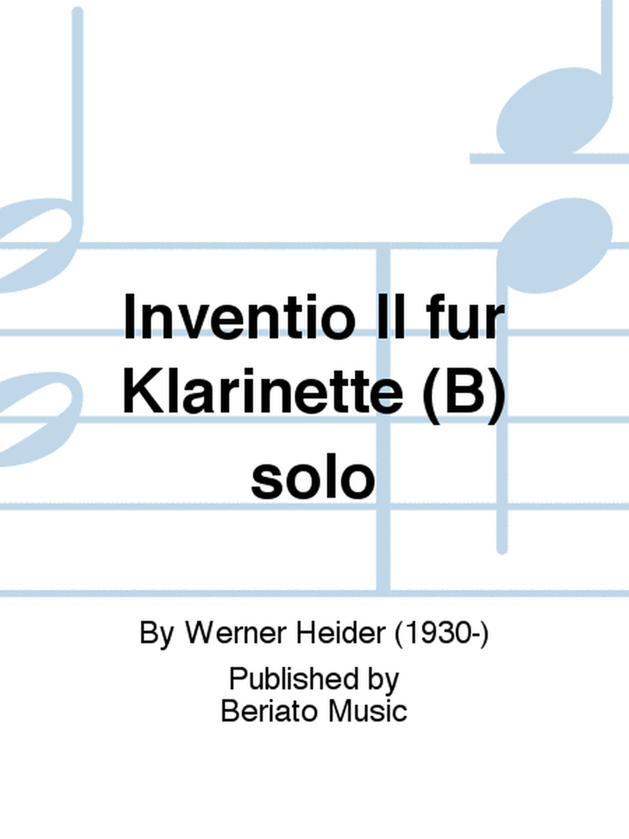 Inventio II fur Klarinette (B) solo