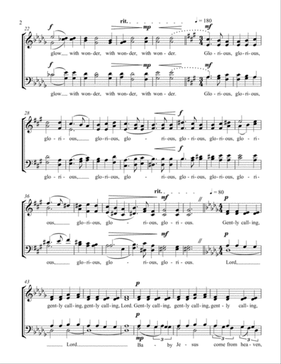 Gently Falling Snow 4-Part scores gallery preview page 2
