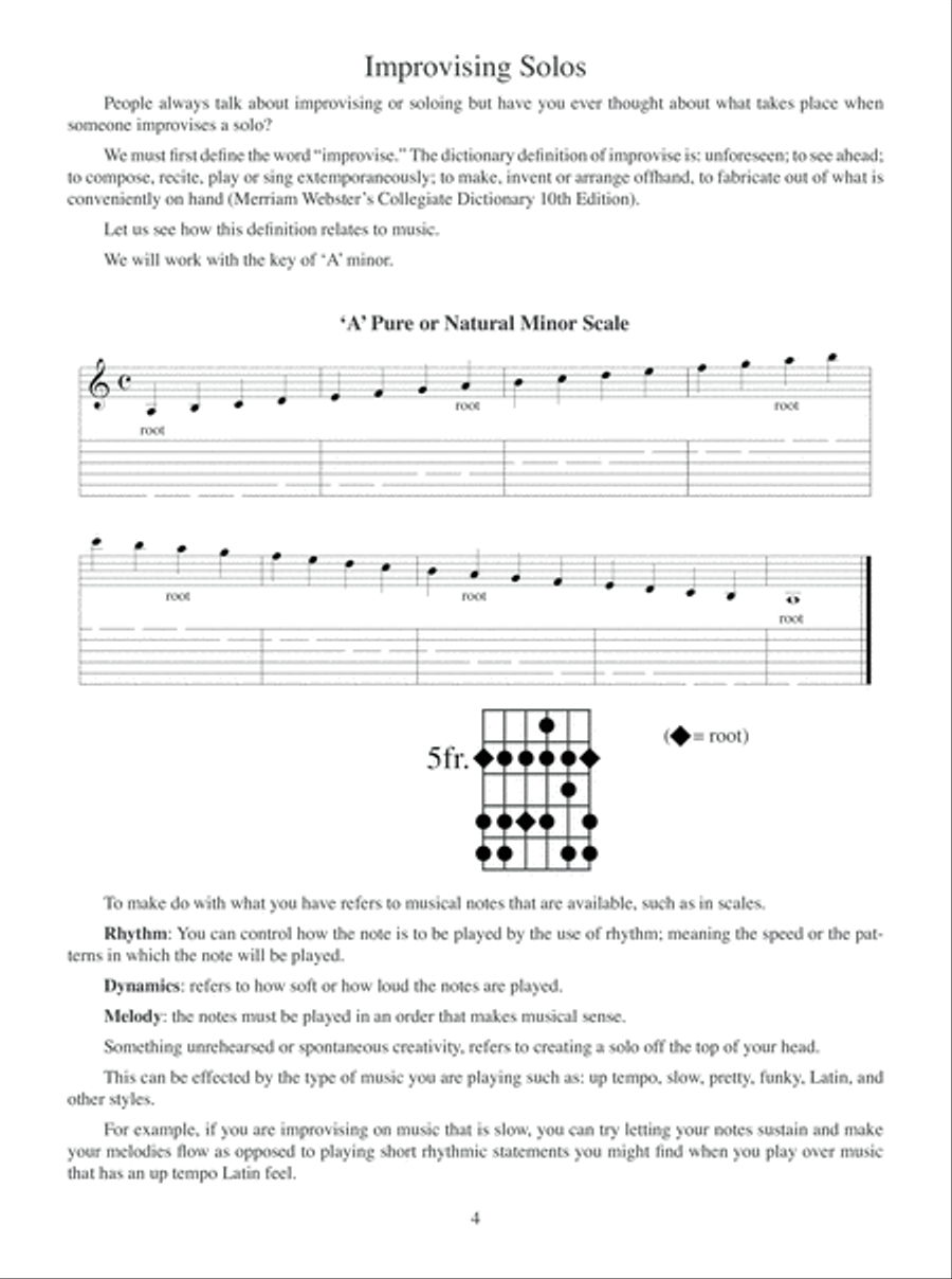 Improvising Solos for Guitar Electric Guitar scores gallery preview page 5