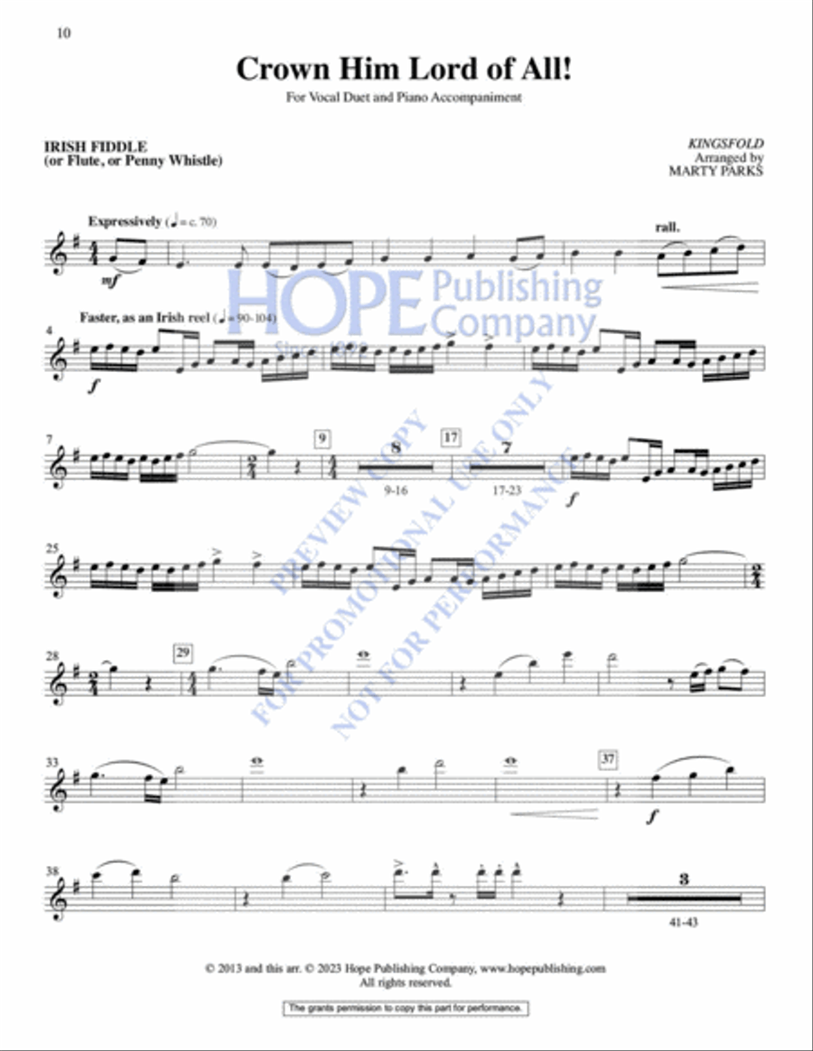 Crown Him Lord of All! Crown Him Lord of All! Violin scores gallery preview page 11