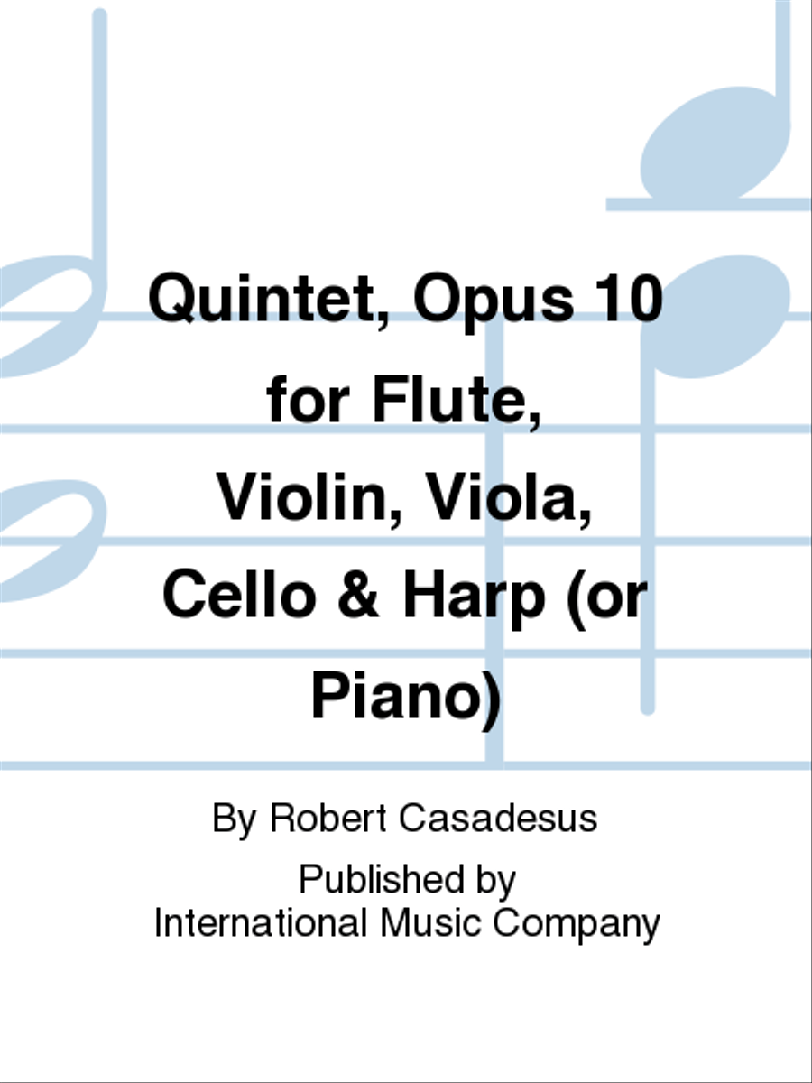 Quintet, Opus 10 For Flute, Violin, Viola, Cello & Harp (Or Piano) (Parts) Flute scores gallery preview page 1