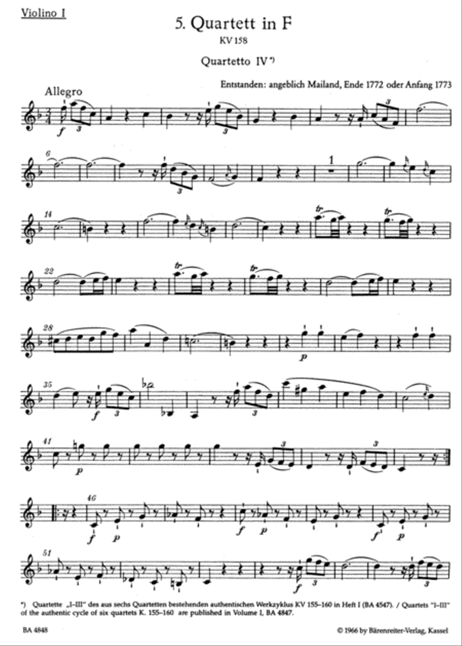 13 Early String Quartets, Volume 2 - Nos. 5-7 String Quartet scores gallery preview page 2