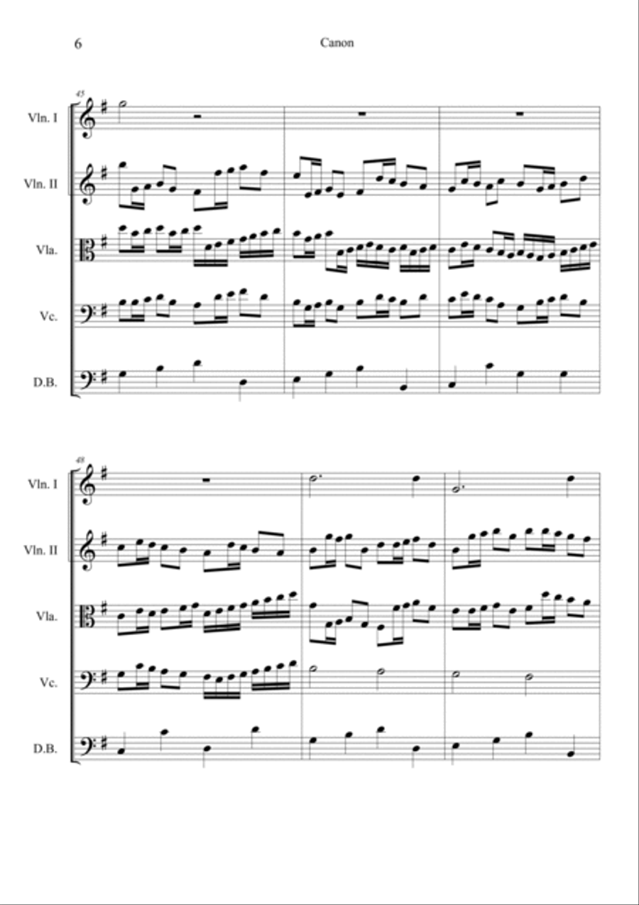 Canon in G String Quintet scores gallery preview page 6