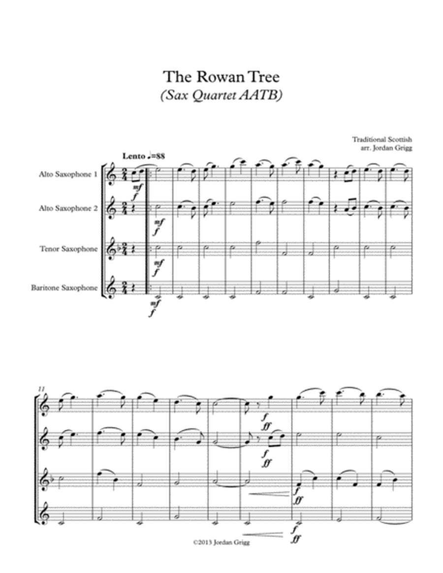 The Rowan Tree (Sax Quartet AATB) image number null