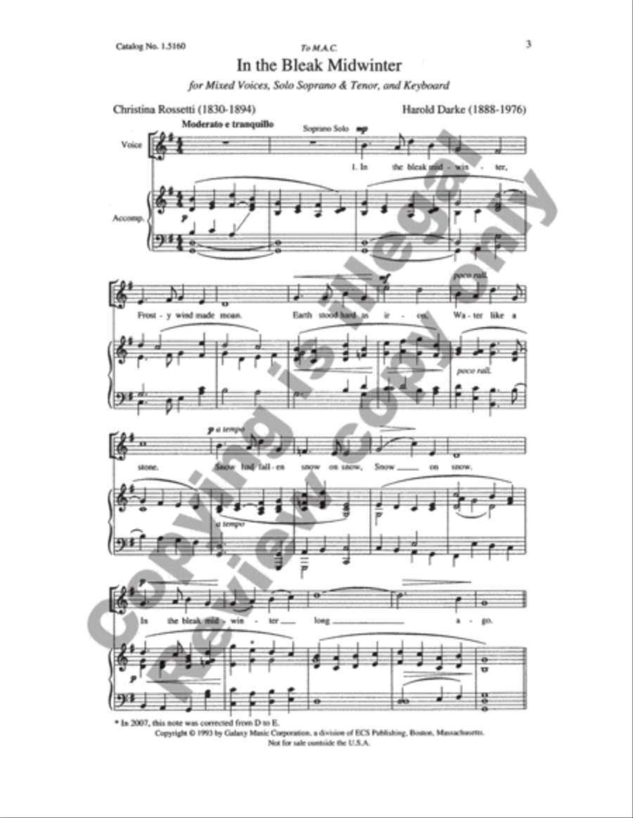 In the Bleak Midwinter 4-Part scores gallery preview page 2