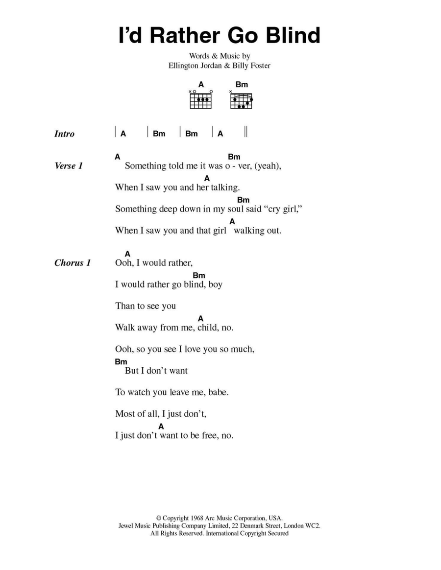 I'd Rather Go Blind Electric Guitar scores gallery preview page 1