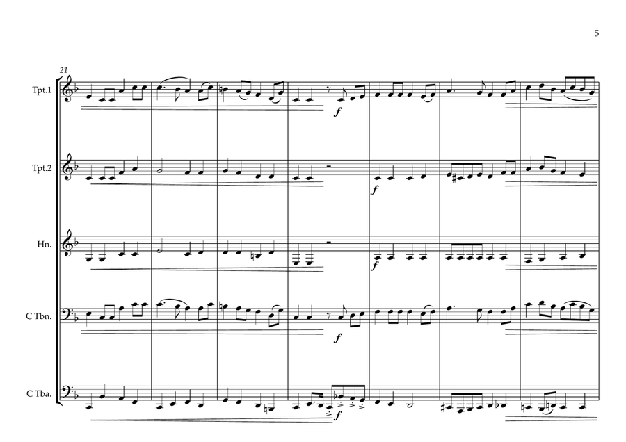 Guatemalan National Anthem (Himno Nacional de Guatemala) for Brass Quintet Brass Quintet scores gallery preview page 5